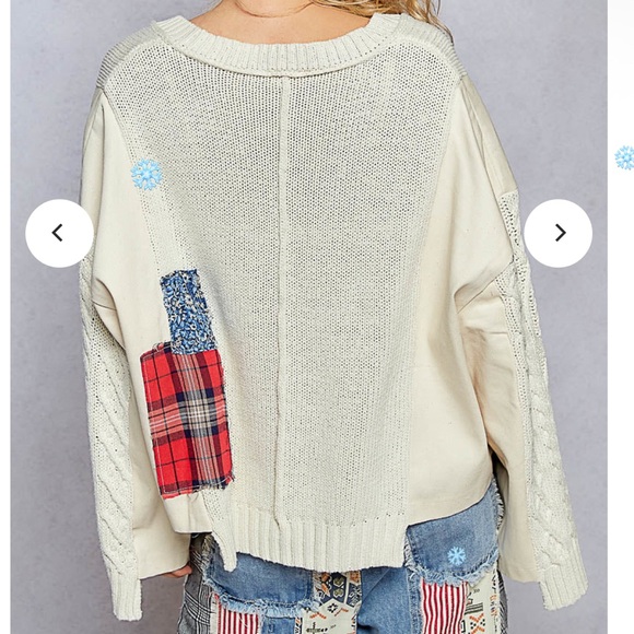 POL Cream Patchwork Sweater - Picture 3 of 8